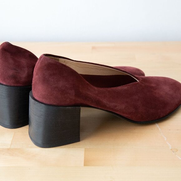 Acne Studios Burgundy Suede Leather Pumps, Size US 6.5 / EU 37 | Dust Bag Inc - Picture 9 of 13